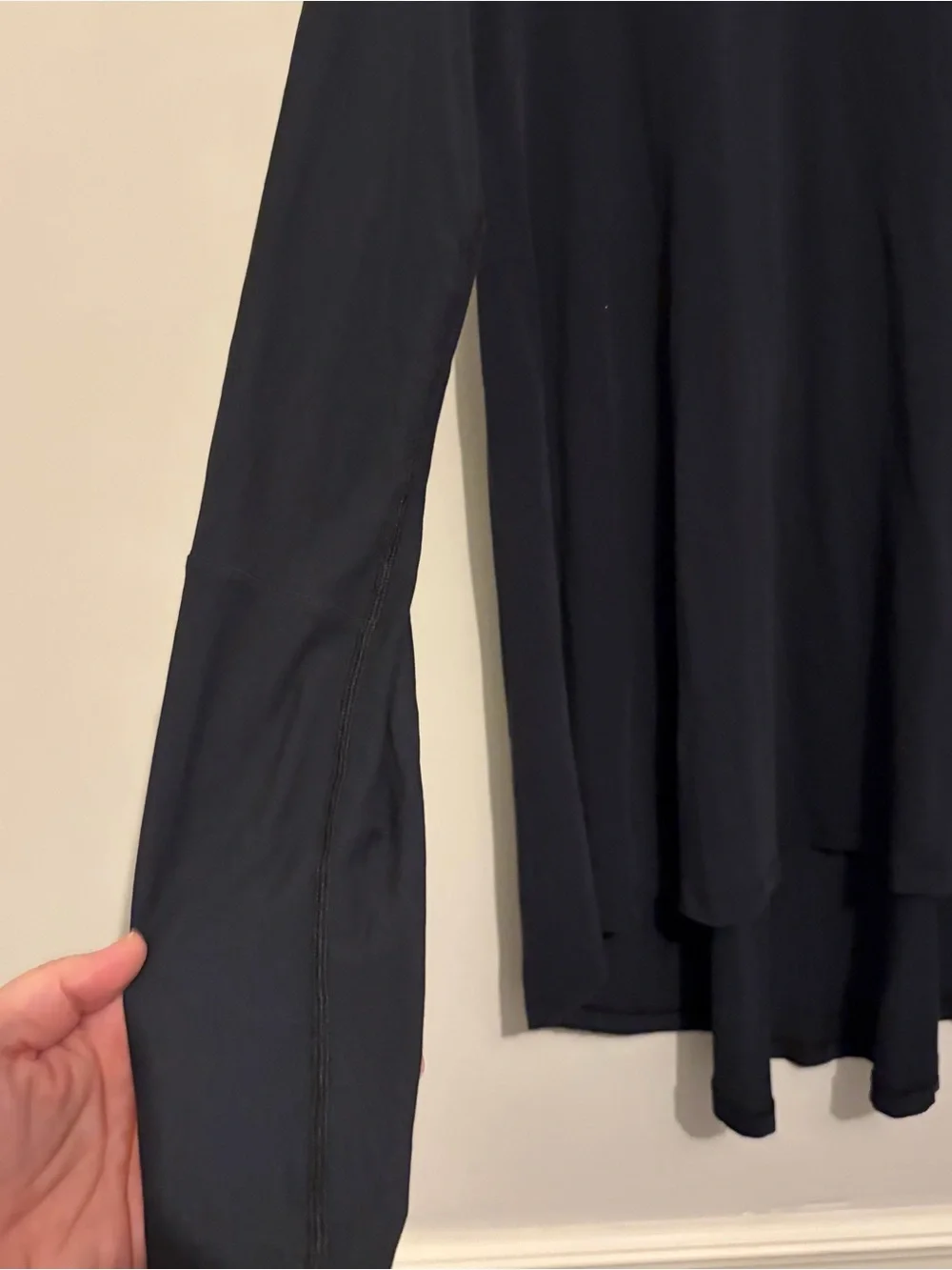 Lululemon Black Long Sleeve Curved Tunic Tee Sz 12 Large